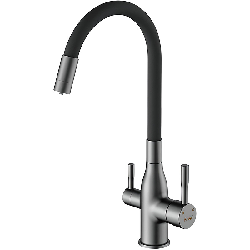 Смеситель для кухни Frap H96 F4396-15 Оружейная сталь латунь на столешницу
