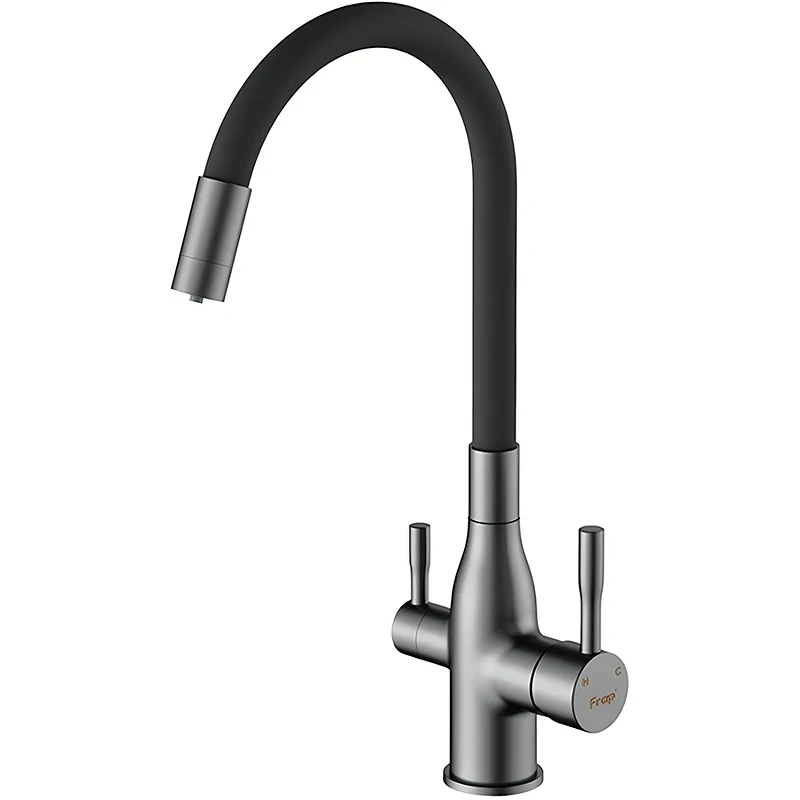 Смеситель для кухни Frap H96 F4396-15 Оружейная сталь латунь на столешницу