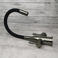 Смеситель для кухни Frap H96 F4396-15 Оружейная сталь латунь на столешницу