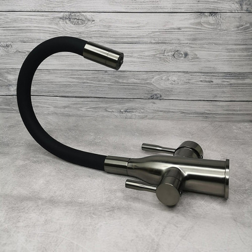 Смеситель для кухни Frap H96 F4396-15 Оружейная сталь латунь на столешницу