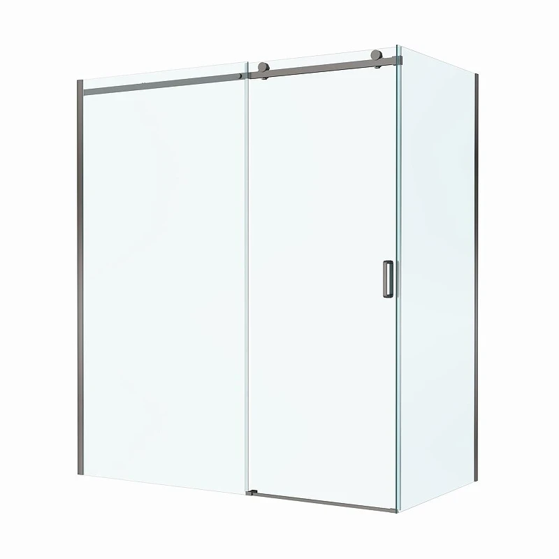 Душевой уголок BelBagno Soft Close-2 180x80 SOFT_CLOSE-2-AH-1-180/80-C-GM профиль Оружейная сталь стекло прозрачное