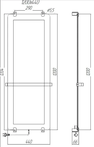 Электрический полотенцесушитель Allen Brau Infinity 120x44 00325645 цвет Серебро