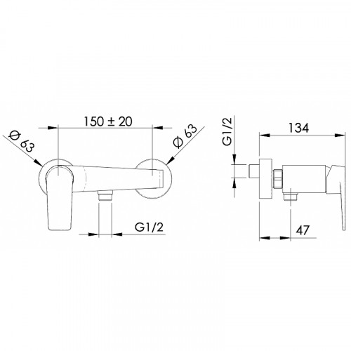 Смеситель для душа Remer Dream D33 Хром латунь на стену