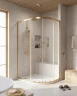 Душевой уголок Cezares Relax-304 120x90 RELAX-304-RH-2-120/90-C-BORO профиль Брашированное золото стекло прозрачное