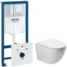 Комплект унитаза Vincea Globo VT1-14S с инсталляцией Grohe Rapid SL 38775001 с сиденьем Микролифт и клавишей смыва Хром фарфор подвесной