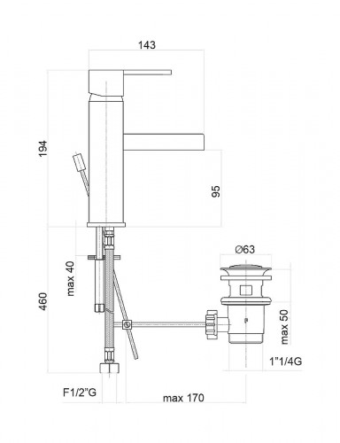 Смеситель для раковины Fiore XS 71CR7705 цвет Хром