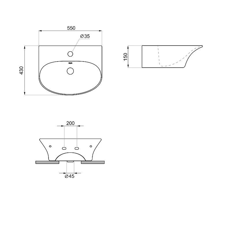 Раковина Lavinia Boho Bathroom Sink 55 33311076 цвет Черный матовый