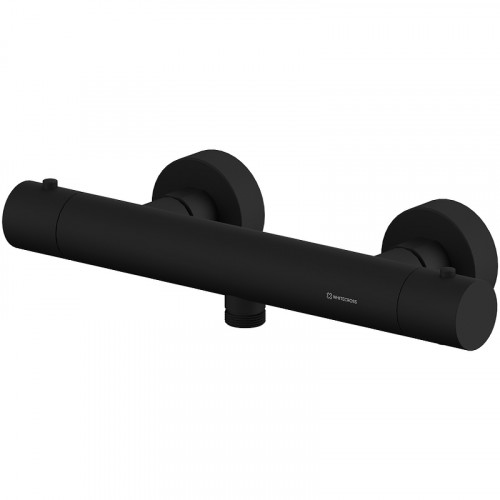 Смеситель для душа Whitecross Y black Y1246BL с термостатом Черный матовый латунь на стену