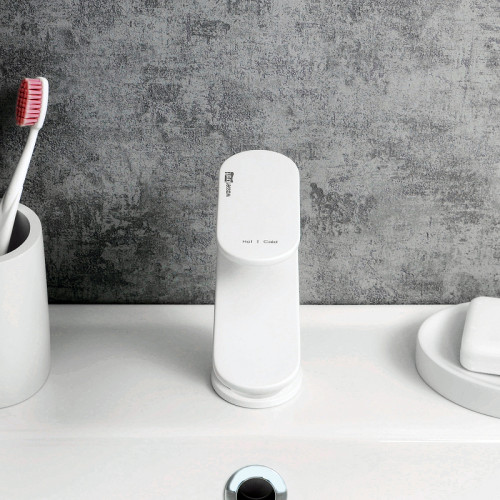 Смеситель для раковины WasserKRAFT Mindel 8503 Белый матовый латунь