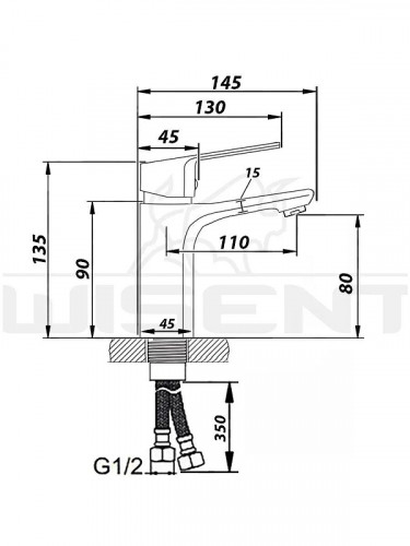 Смеситель для раковины Wisent WP10154 цвет Хром
