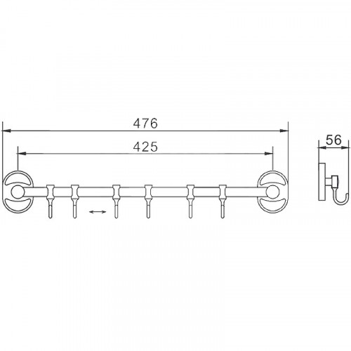 Вешалка для полотенец Frap F19 F1915-6 Хром