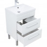 Тумба под раковину Aquanet Лукка 58 302396 подвесная Белая глянцевая МДФ / ЛДСП