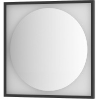 Зеркало Defesto Eclipce 70х70 DF 2232 с подсветкой 15W-3000К/в багетной раме/Без выключателя/Теплый белый свет/Черная рама