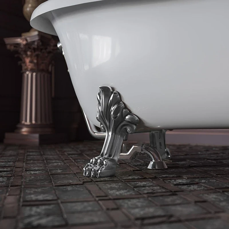 Ванна из искусственного камня Migliore Bella 170x80 26917 ножки Leone Standart Хром