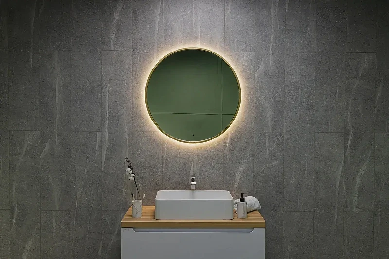 Зеркало Dreja Shine 80 99.2049 с подсветкой цвет Золото