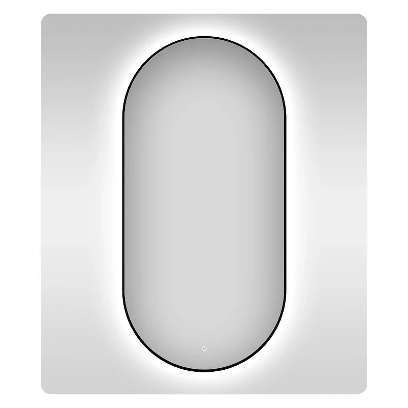 Зеркало Wellsee 7 Rays' Spectrum 50 172201890-172201900 с подсветкой цвет Черный матовый с сенсорным выключателем