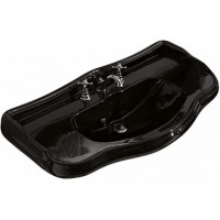 Раковина Kerasan Retro 100 105004 nero*1 Черная блестящая фарфор подвесная