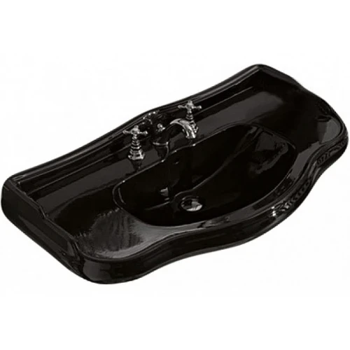 Раковина Kerasan Retro 100 105004 nero*1 Черная блестящая фарфор подвесная