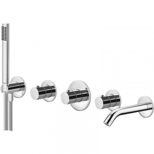 Смеситель для ванны Paffoni Modular Box MDE001CR с термостатом Хром латунь встраиваемый