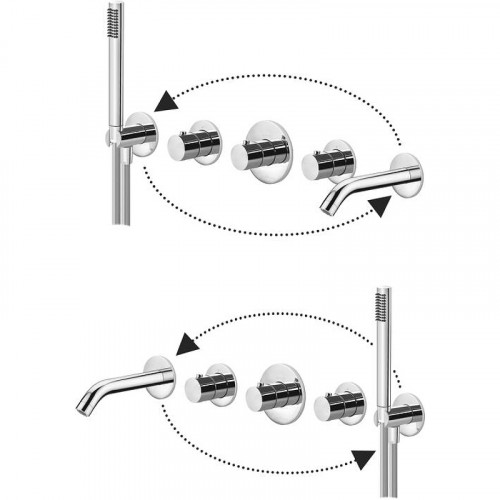 Смеситель для ванны Paffoni Modular Box MDE001CR с термостатом Хром латунь встраиваемый