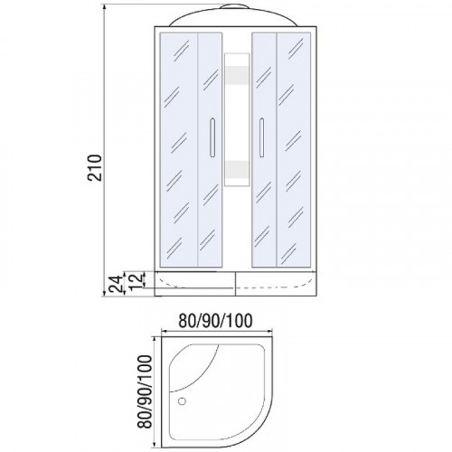 Душевая кабина River Nara 100x100 МТ 10000001355 с поддоном