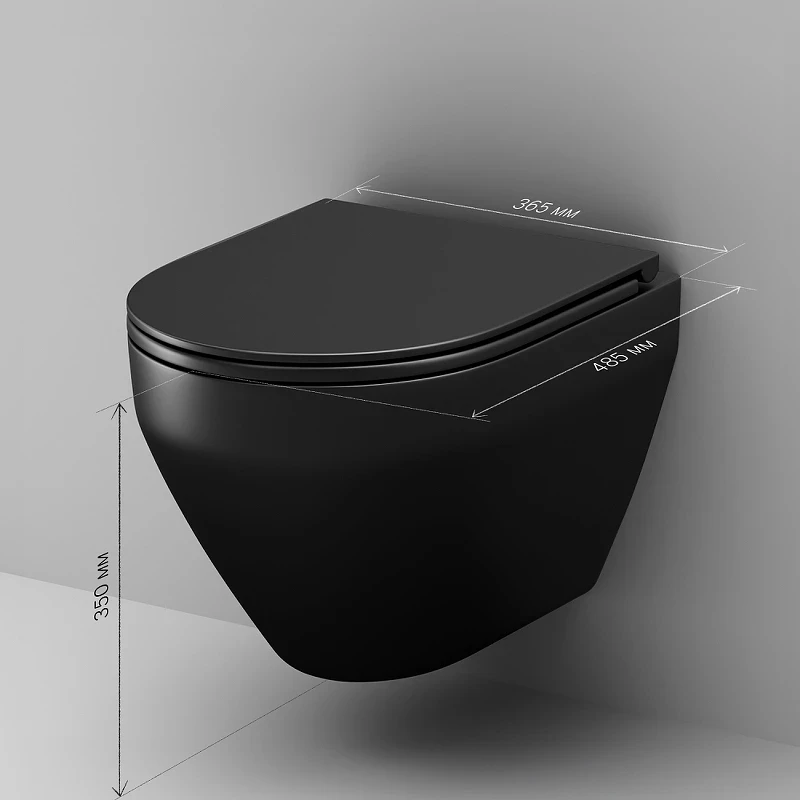 Унитаз AM.PM Spirit V2.0 C701700MBSC подвесной Черный матовый с сиденьем микролифт фарфор подвесной