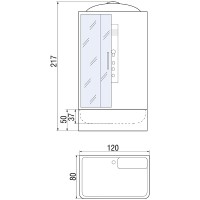 Душевая кабина River Vitim 120x80 МТ 10000003204 с поддоном
