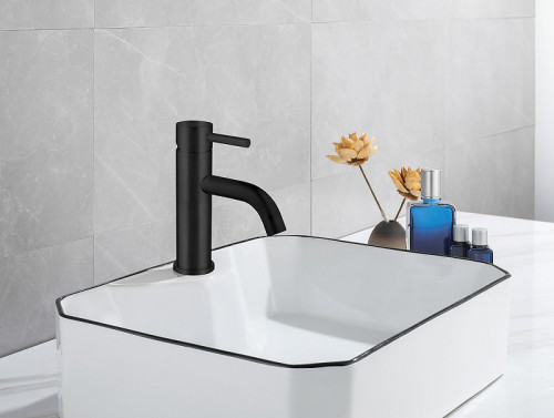 Смеситель для раковины Abber Wasser Kreis AF8110B Черный матовый латунь