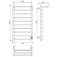Электрический полотенцесушитель Comfysan Scola EC-10 100x50 016746 с полкой Хром
