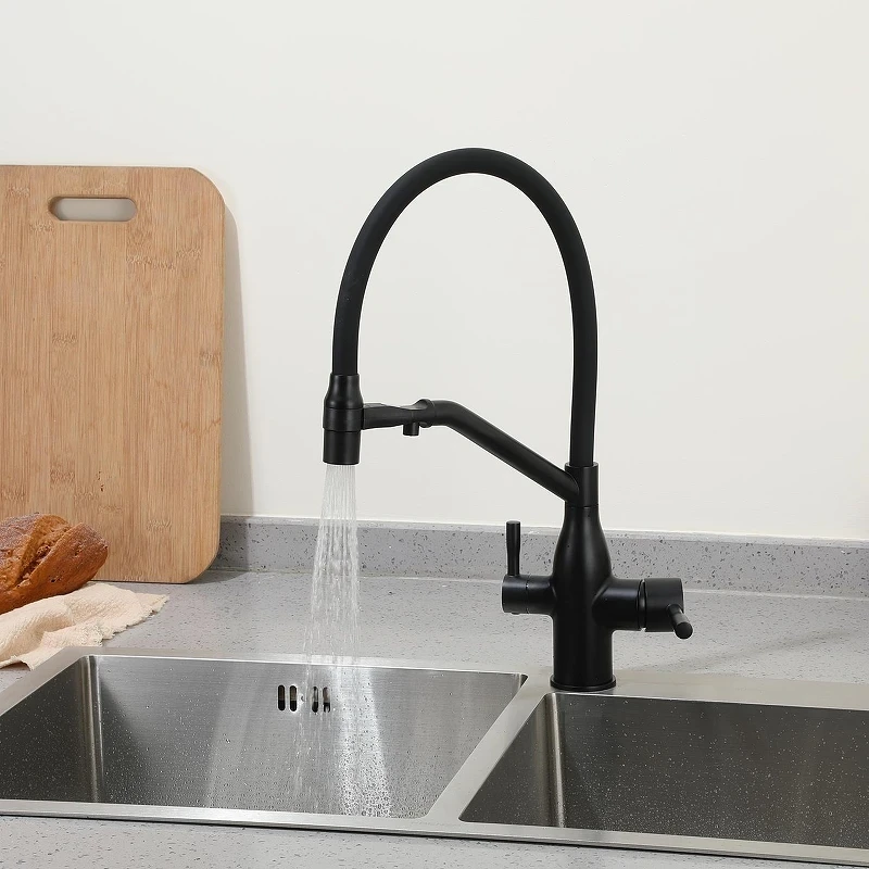Смеситель для кухни Frap F4397-6 цвет Черный матовый