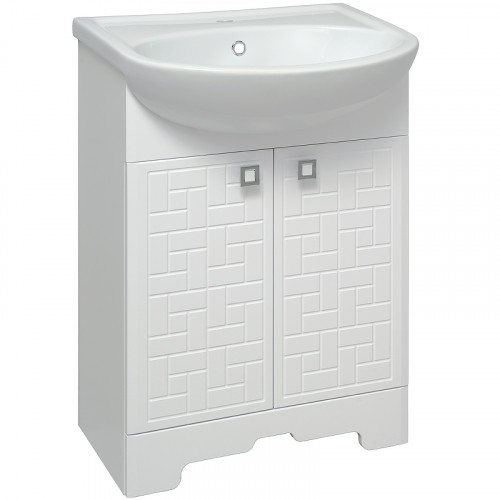 Тумба под раковину Runo Авила 60 00000001045 Белая МДФ / ЛДСП