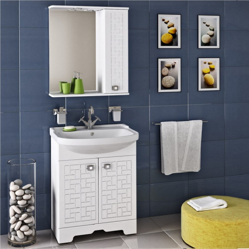 Тумба под раковину Runo Авила 60 00000001045 Белая МДФ / ЛДСП