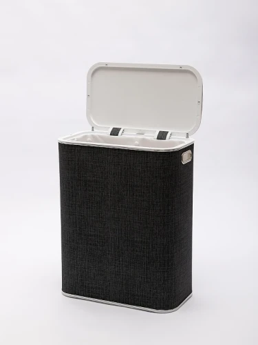 Корзина для белья Geralis BBH-B цвет Темно-серый, кант Хром, стандартная