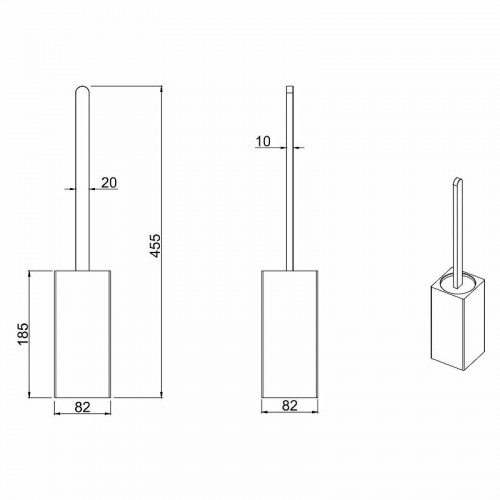 Ершик для унитаза Allen Brau Infinity 6.21009-31 Черный матовый