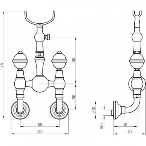 Смеситель для душа Migliore Cristalia 18587 Хром латунь на стену