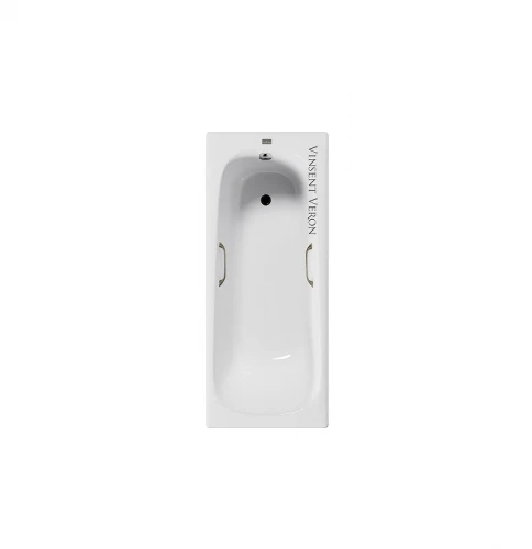 Чугунная ванна Vinsent Veron Concept 165x70 VCO1657042H/VH0012BR цвет Белый с квадратными бронзовыми ручками