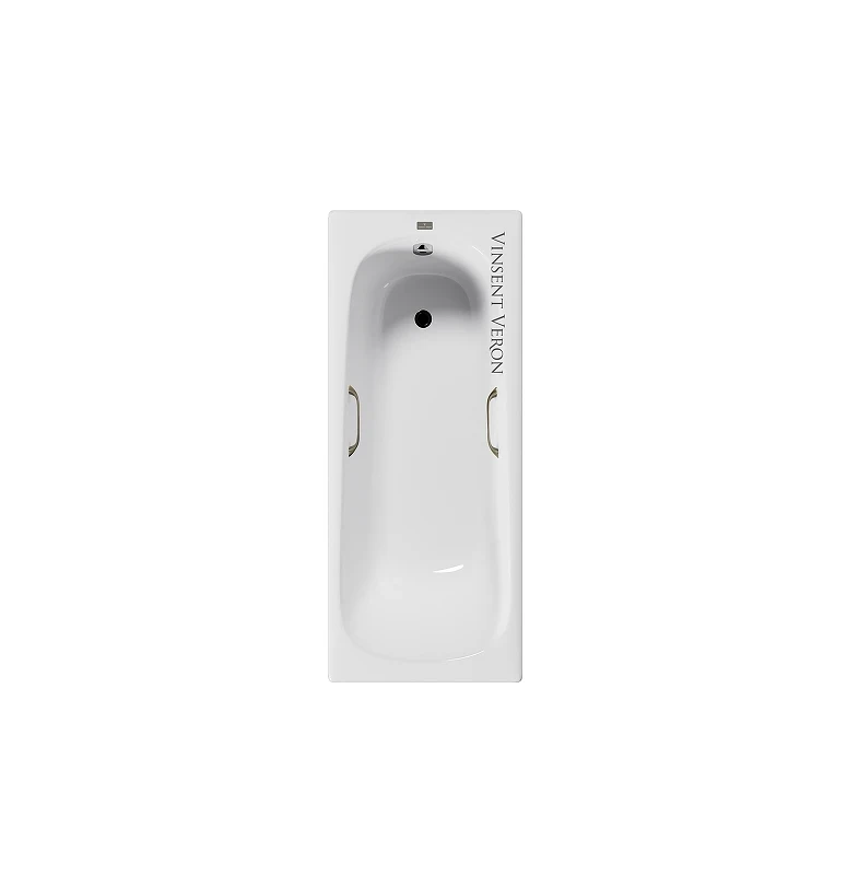 Чугунная ванна Vinsent Veron Concept 165x70 VCO1657042H/VH0012BR цвет Белый с квадратными бронзовыми ручками