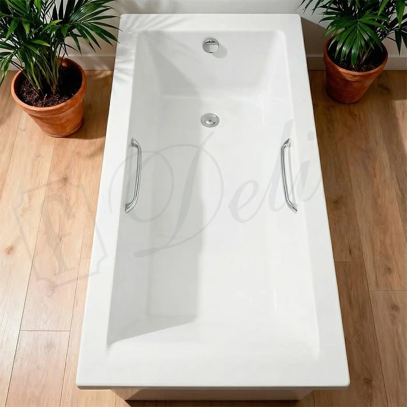 Ванна из искусственного камня Delice Diapason 155х70 DLR330067R-M цвет Белый матовый с ручками Хром