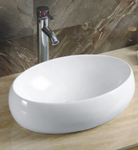 Раковина-чаша CeramaLux 48 9030В Белая фаянс накладная