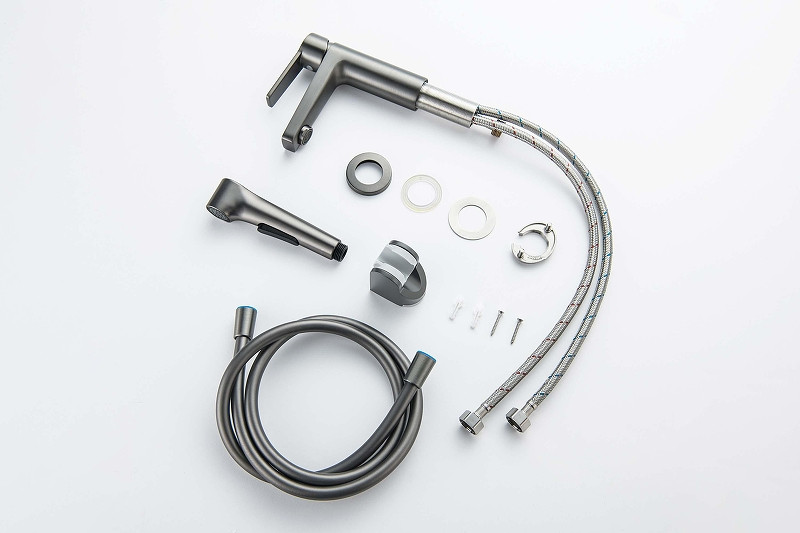 Смеситель для раковины Aquatek Лугано AQ1712BGM с гигиеническим душем цвет Оружейная сталь