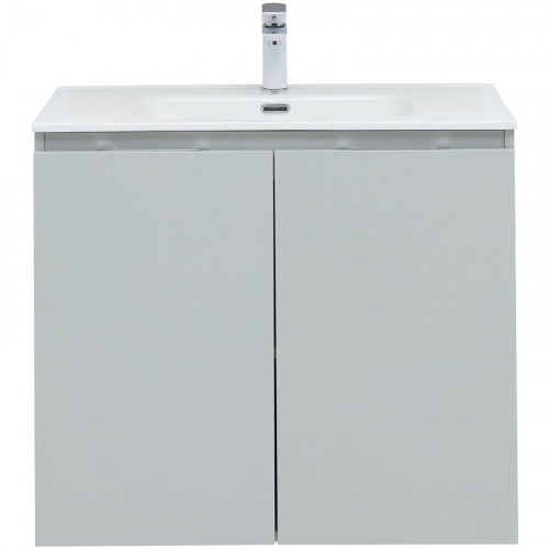 Тумба под раковину Aquanet Алвита New 80 277528 подвесная Серая матовая МДФ / ЛДСП