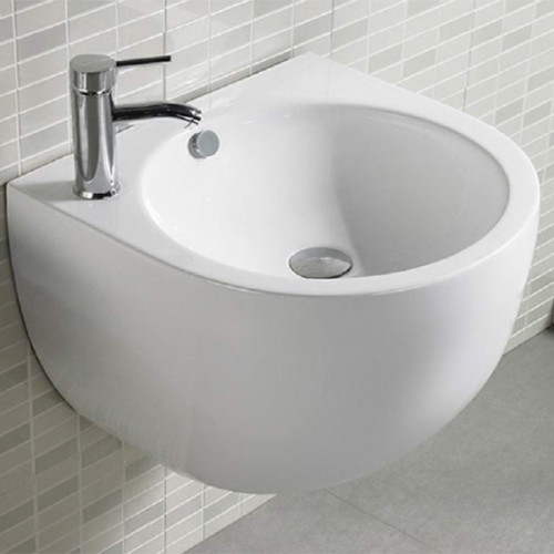 Раковина CeramaLux 49 500F Белая фаянс подвесная