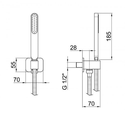 Душевой гарнитур Webert Aria AC0847560 Черный матовый латунь на стену
