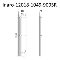 Электрический полотенцесушитель Маргроид Inaro 1200x180 Inaro-12018-1049-9005R правый Черный матовый нержавеющая сталь