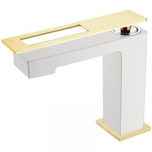 Смеситель для раковины Boheme Q 141-WG Белый Золото латунь