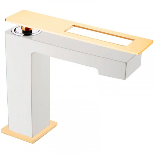 Смеситель для раковины Boheme Q 141-WG Белый Золото латунь