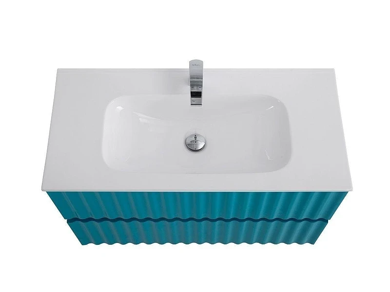 Тумба под раковину Art&Max Elegant 80 AM-ELEGANT-800-2C-SO-TM-LED подвесная цвет Бирюзовый матовый