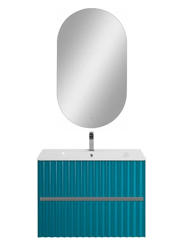 Тумба под раковину Art&Max Elegant 80 AM-ELEGANT-800-2C-SO-TM-LED подвесная цвет Бирюзовый матовый