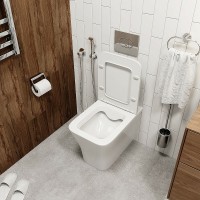 Унитаз Ceruttispa Marmolada F CT8906 приставной с сиденьем Микролифт фарфор приставной