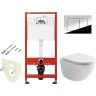 Унитаз с инсталляцией Ceramicanova Vogue CN4008T + Tece Profil 9400412 с сиденьем Микролифт и клавишей смыва Хром глянцевый